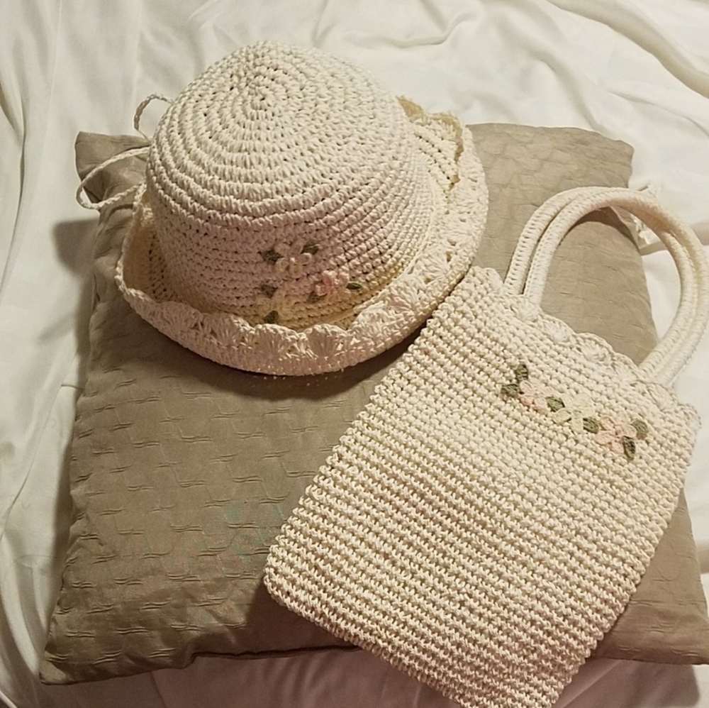 Crochet Hat and Matching Bag